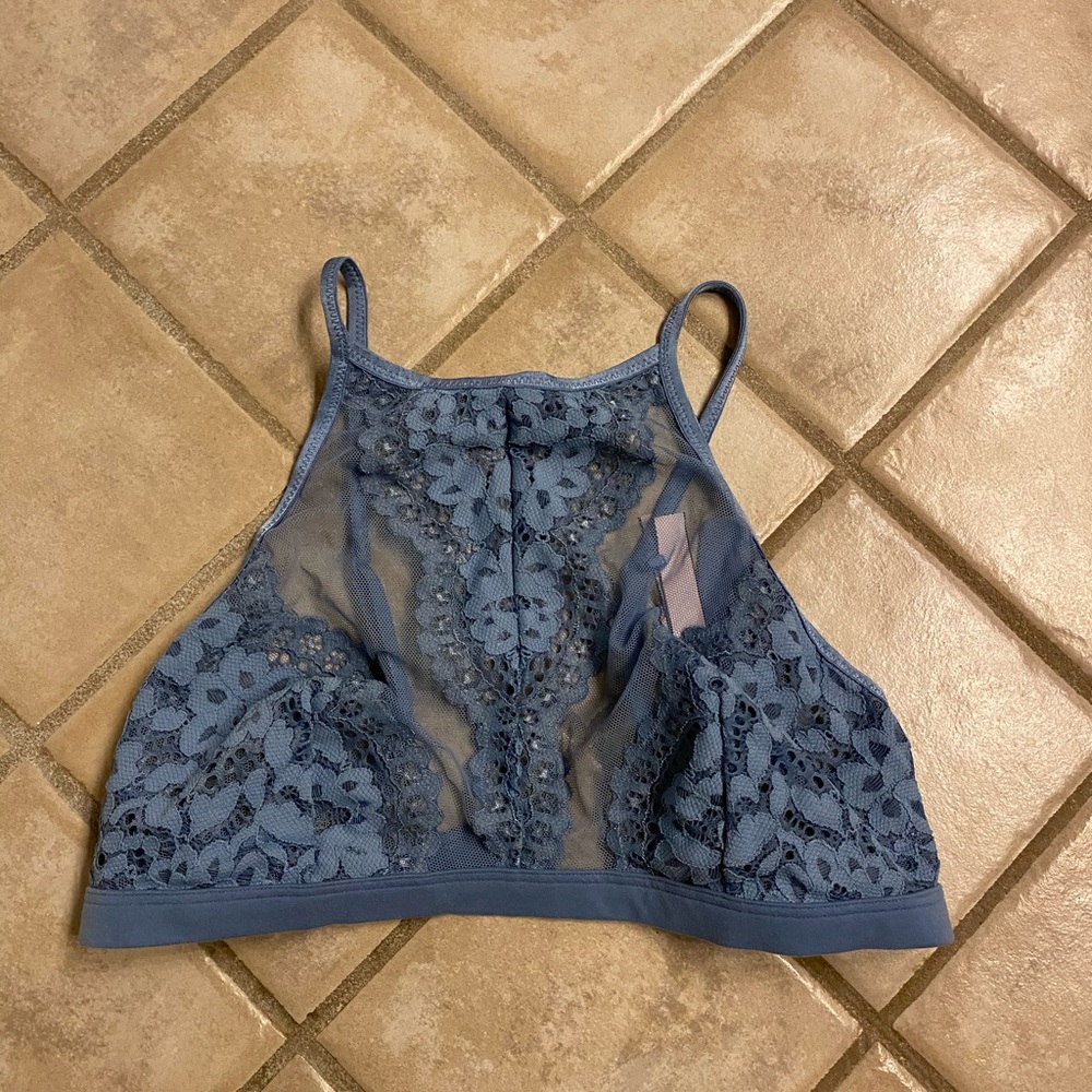 Victoria secret bralette lace blue top.